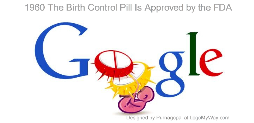 Google Doodle 1960 Birth Control Pill Is Approved Logo
