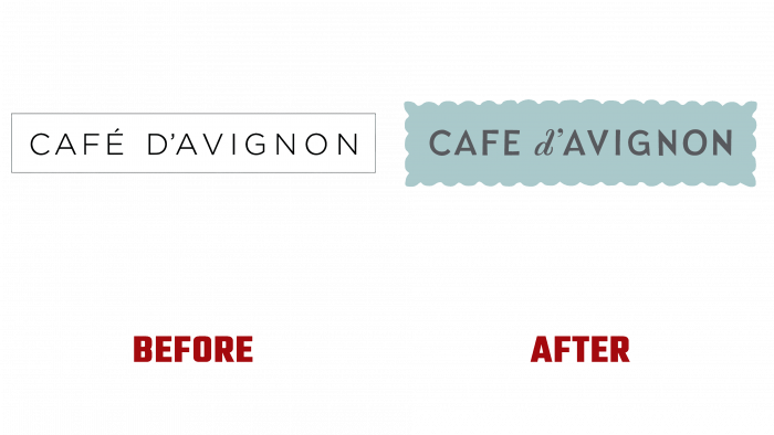 Caf d'Avignon Before and After Logo (history)