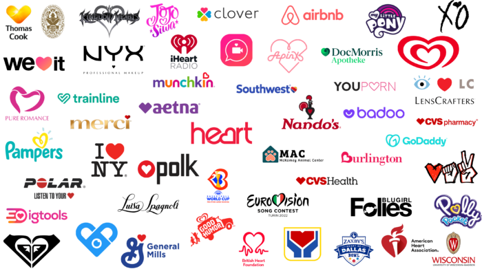 Most famous logos with a Heart