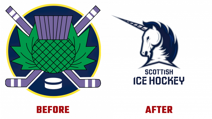 Scottish Ice Hockey Before and After Logo (history)