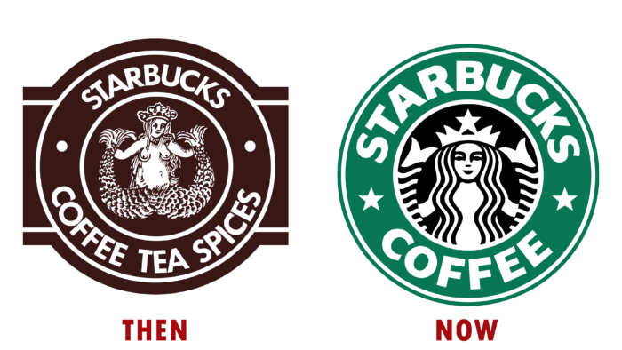 Starbucks Logo (then and now)